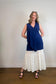 Alice + Olivia Ruffled Shift Dress in Blue (Size L)