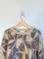 ba&sh Designer Cashmere & Wool Crewneck Sweater in Brown Print (Size M)