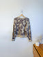 ba&sh Designer Cashmere & Wool Crewneck Sweater in Brown Print (Size M)
