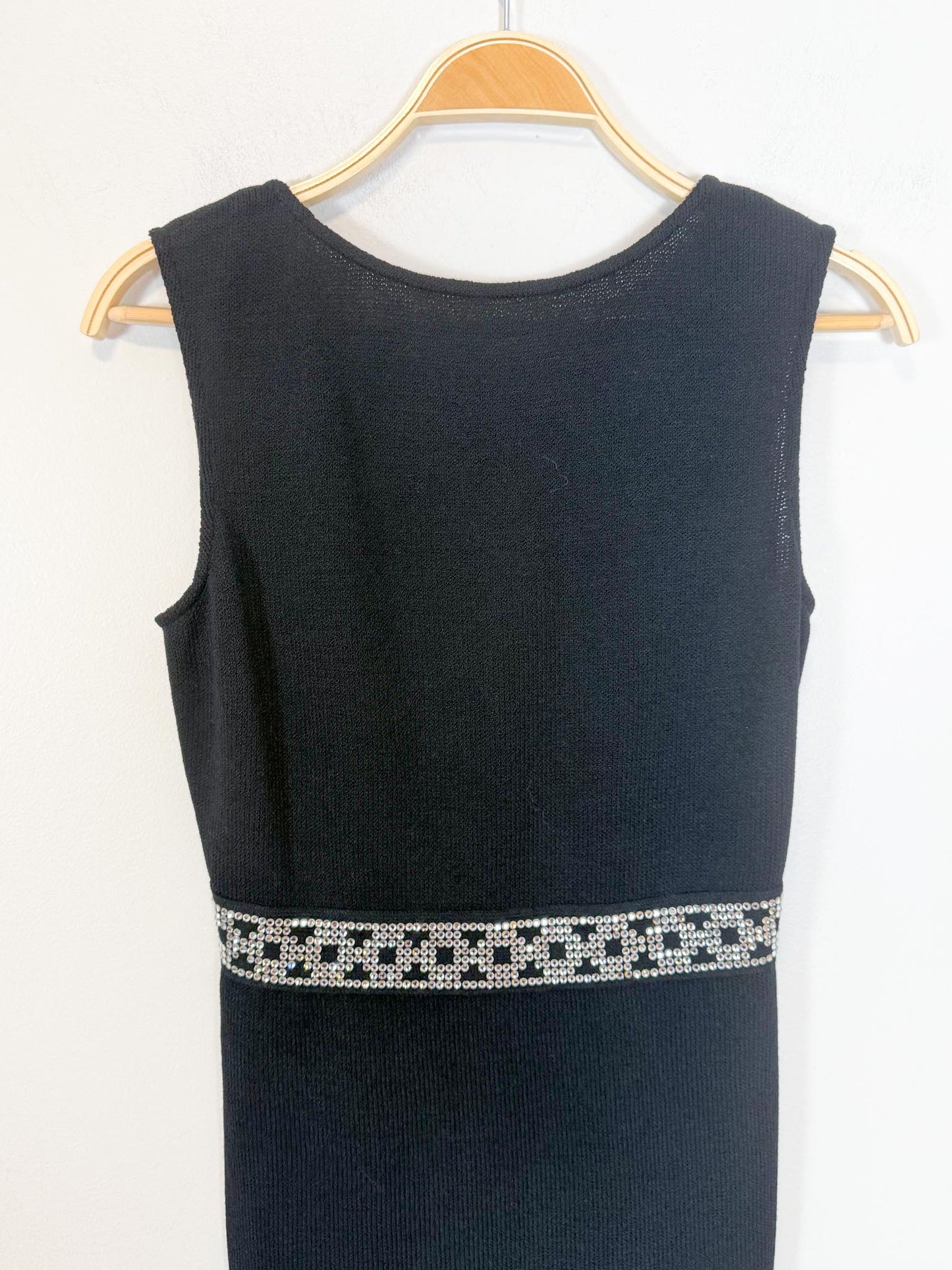 Vintage 90s St. John Holt Renfrew Designer Mini Dress with Crystal Belt (Size S)
