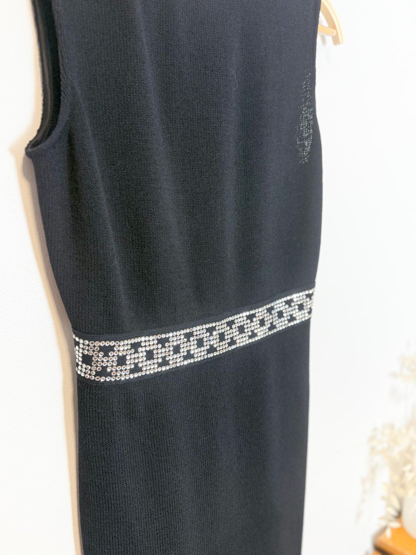 Vintage 90s St. John Holt Renfrew Designer Mini Dress with Crystal Belt (Size S)