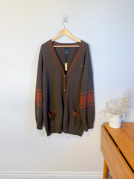 Canoe & Lake "Dockside Knit Cardigan in Green/Brown" NWT (Size 2XL)