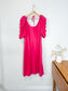 Hudson North Puff Sleeve Midi Dress in Hot Pink NWT (Size L)
