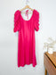 Hudson North Puff Sleeve Midi Dress in Hot Pink NWT (Size L)