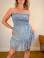 Wilfred "Tempest Sleeveless Mini Dress in Blue Floral" (Size XL)