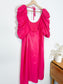 Hudson North Puff Sleeve Midi Dress in Hot Pink NWT (Size L)