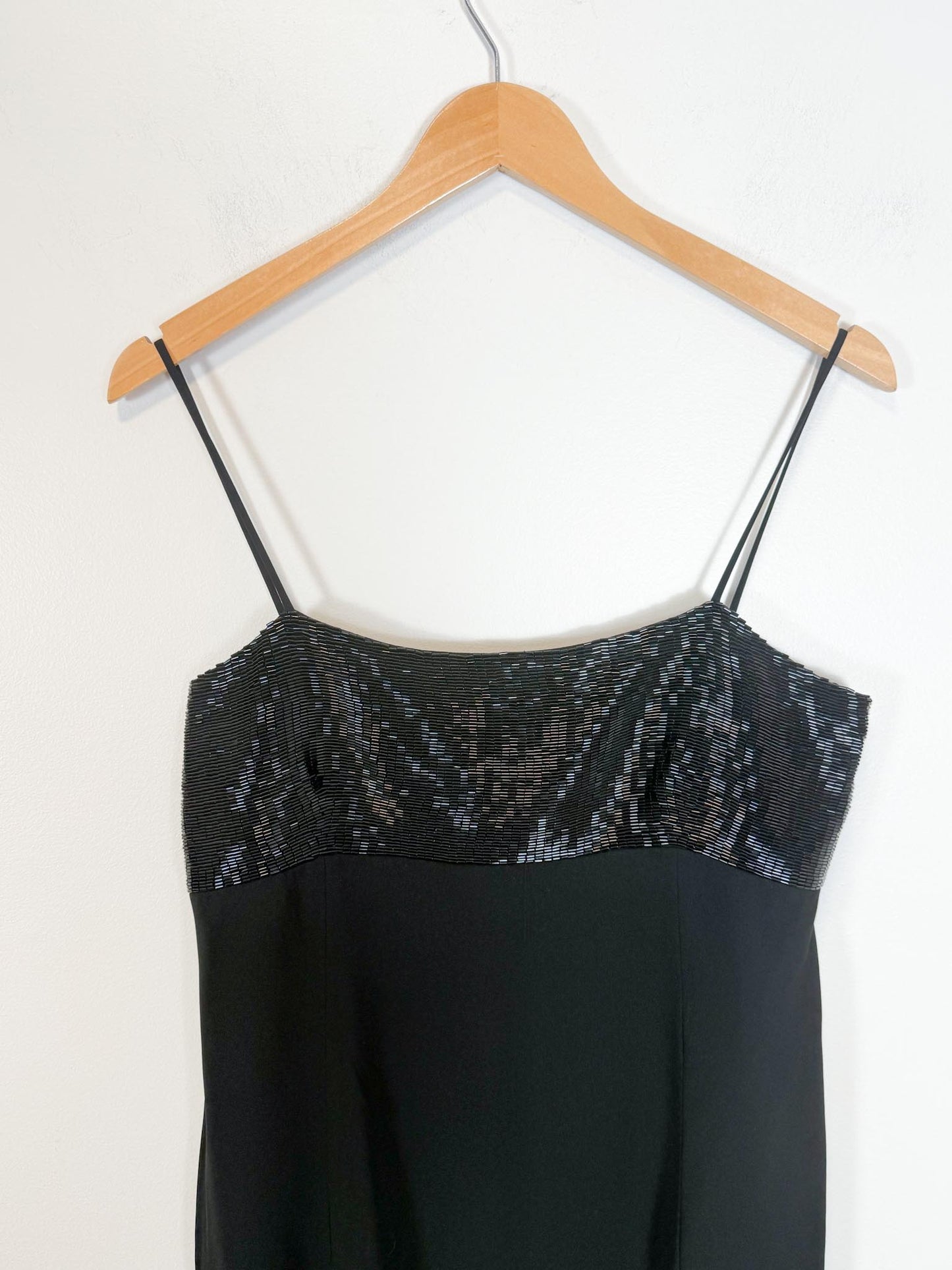 Vintage 90s Lauren Ralph Lauren Black Dress with Sequin Top (Size L)