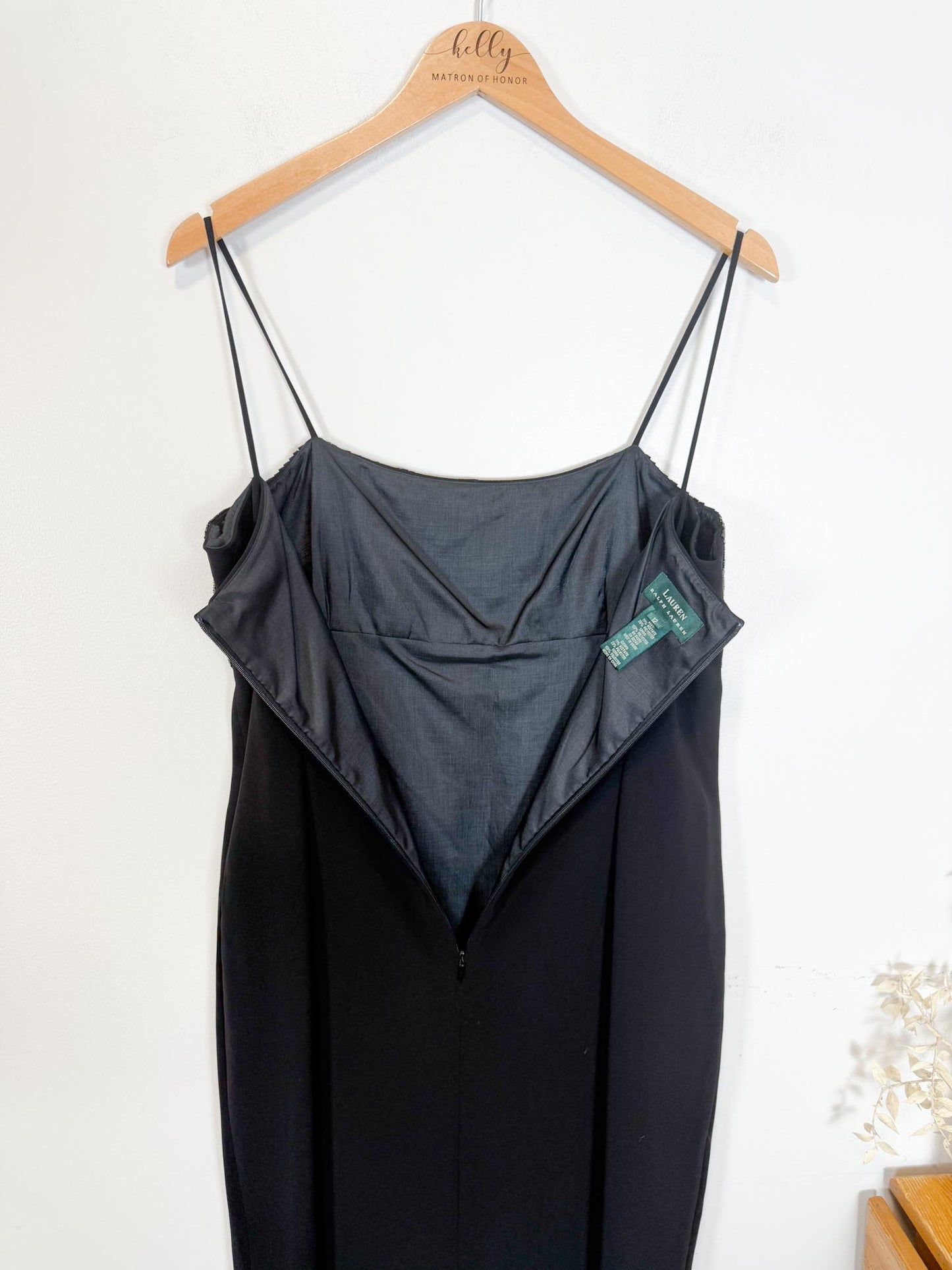 Vintage 90s Lauren Ralph Lauren Black Dress with Sequin Top (Size L)