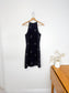 Vintage Black Mini Dress with Sequin Starbursts (Size M)