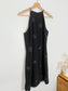 Vintage Black Mini Dress with Sequin Starbursts (Size M)