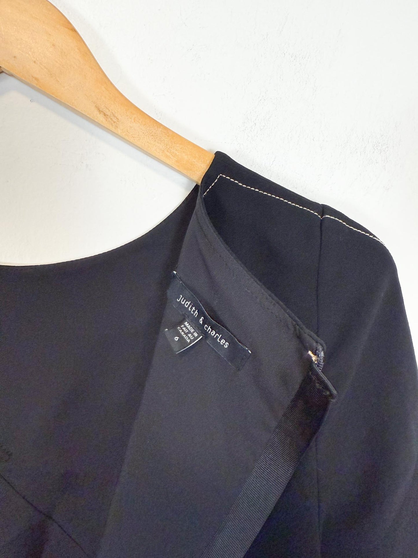 Judith & Charles Canadian Designer Mini Dress in Black (Size S/M)