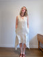 Periphery Canadian Linen Assymetrical Midi Dress in Oatmeal (Size S/M)