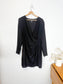 Club Monaco Silk Side Drape Mini Dress in Black (Size 10)