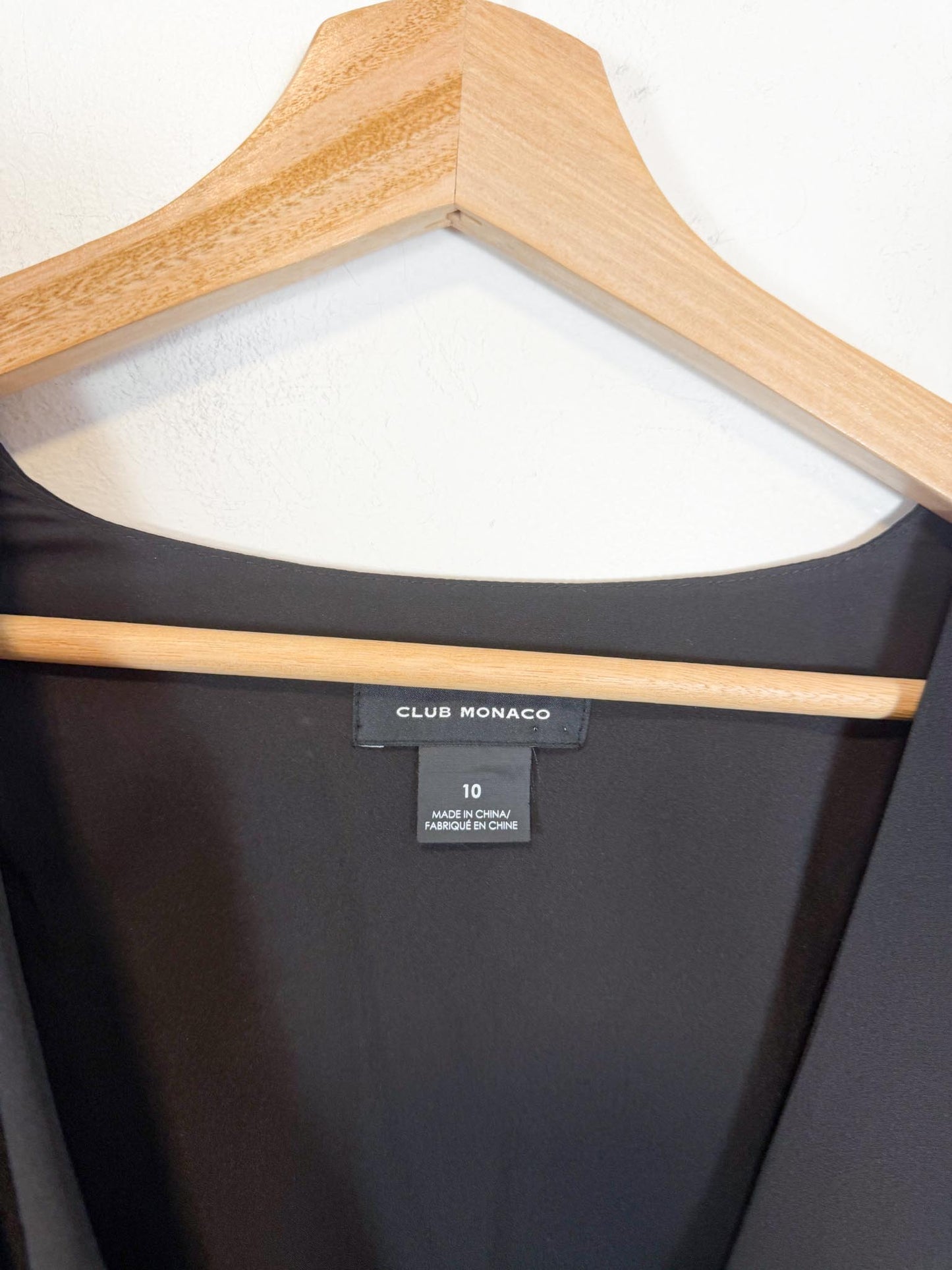 Club Monaco Silk Side Drape Mini Dress in Black (Size 10)