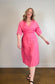 COS Puff Sleeve Midi Dress in Hot Pink (Size M/L)
