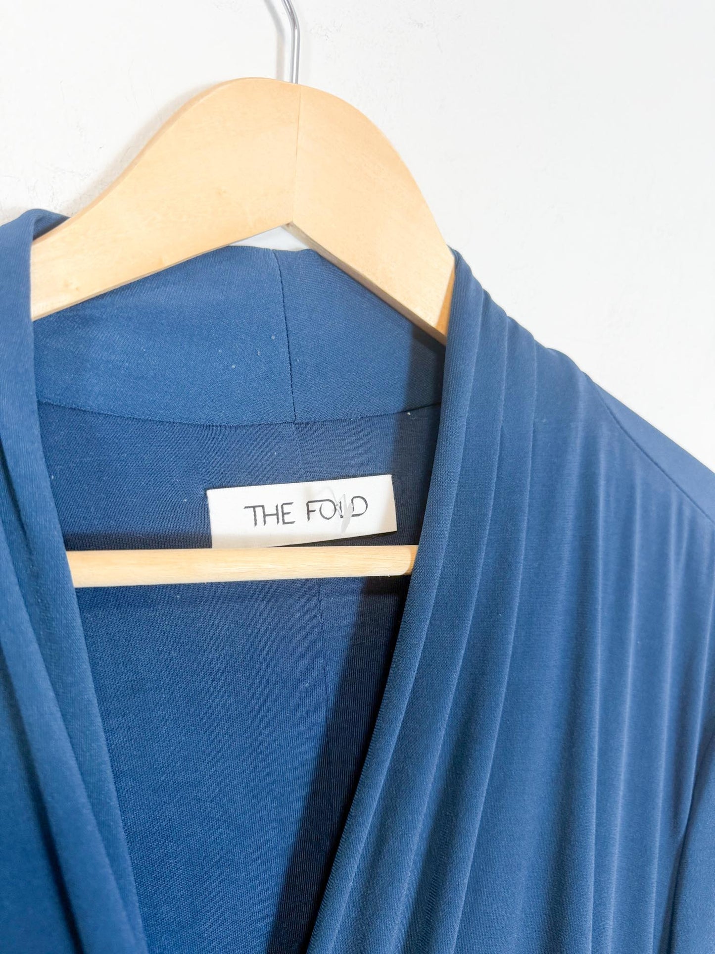 THE FOLD London Designer Long Sleeve Wrap Dress in Teal (Size XL)