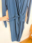 THE FOLD London Designer Long Sleeve Wrap Dress in Teal (Size XL)