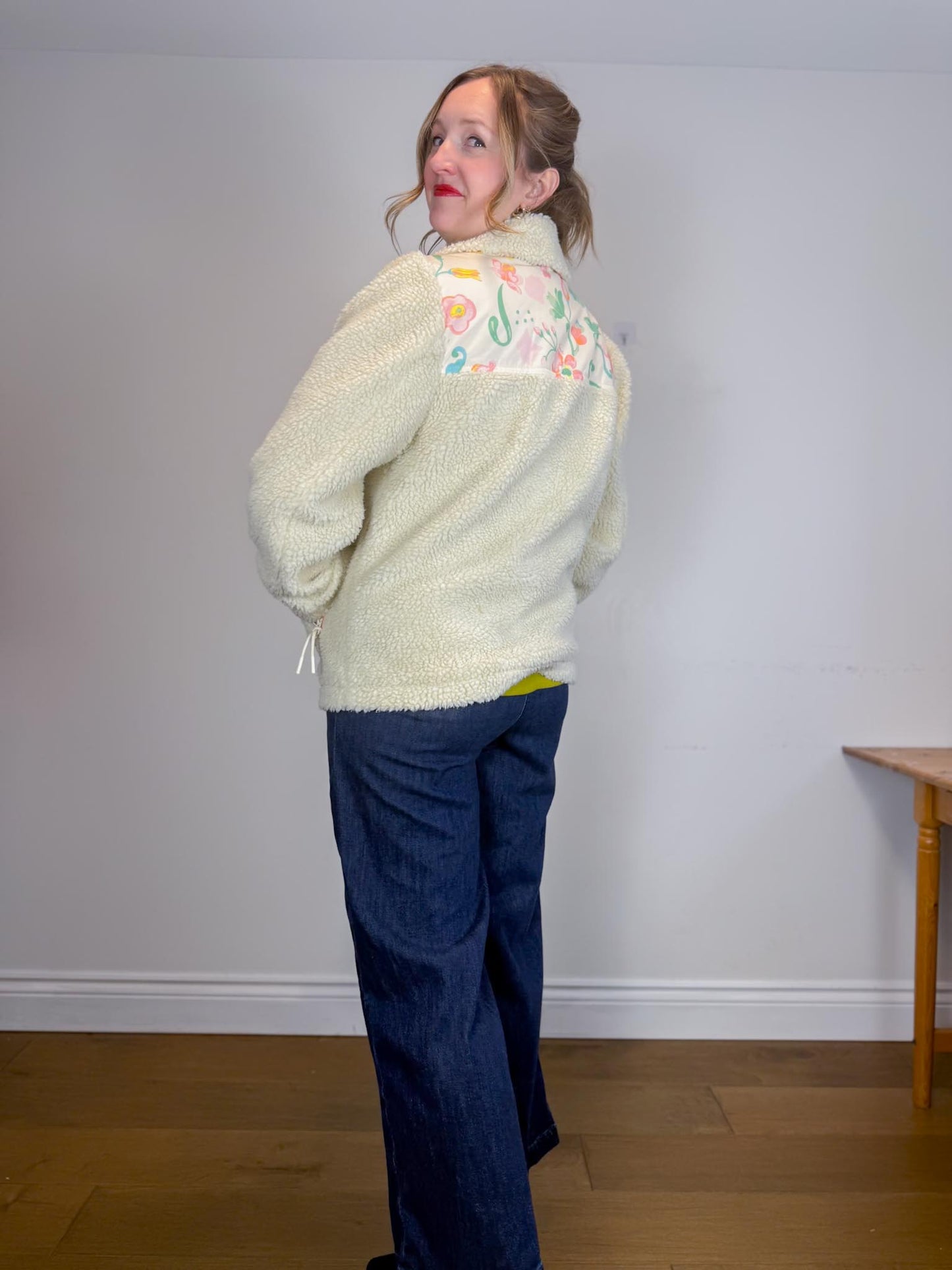 COACH Designer "Blocked Floral Sherpa Jacket" (Size S/M)