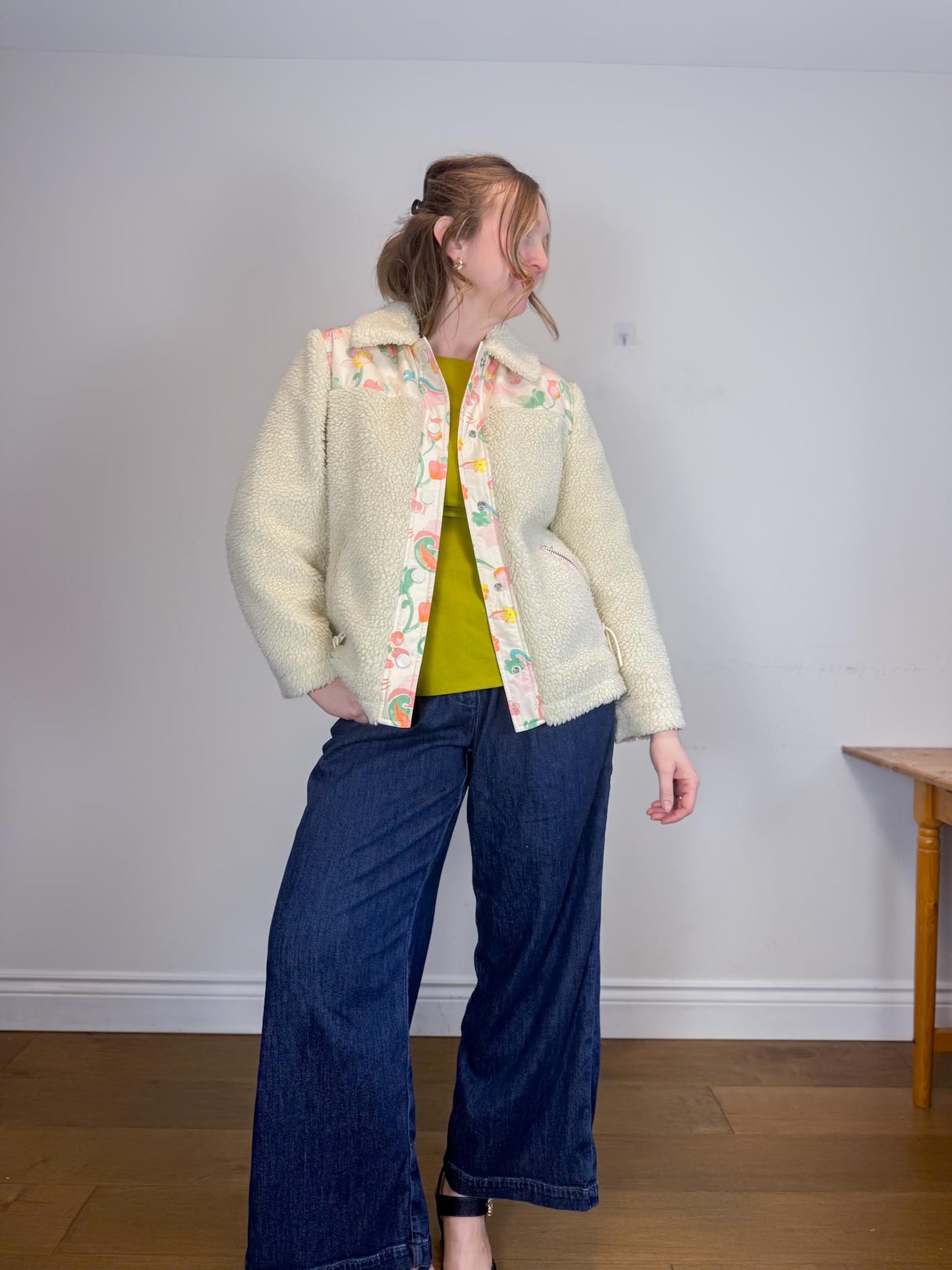 COACH Designer "Blocked Floral Sherpa Jacket" (Size S/M)