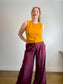 Eve Gravel Sustainable Linen Sleeveless Top in Mustard (Size S/M)