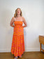 Anthropologie Abel the Label Strapless Smocked Maxi Dress in Pink/Orange Floral (Size M/L)