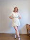 Madewell "Eyelet Tassel-Tie Mini Dress in Ivory" (Size 12)
