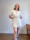 Madewell "Eyelet Tassel-Tie Mini Dress in Ivory" (Size 12)