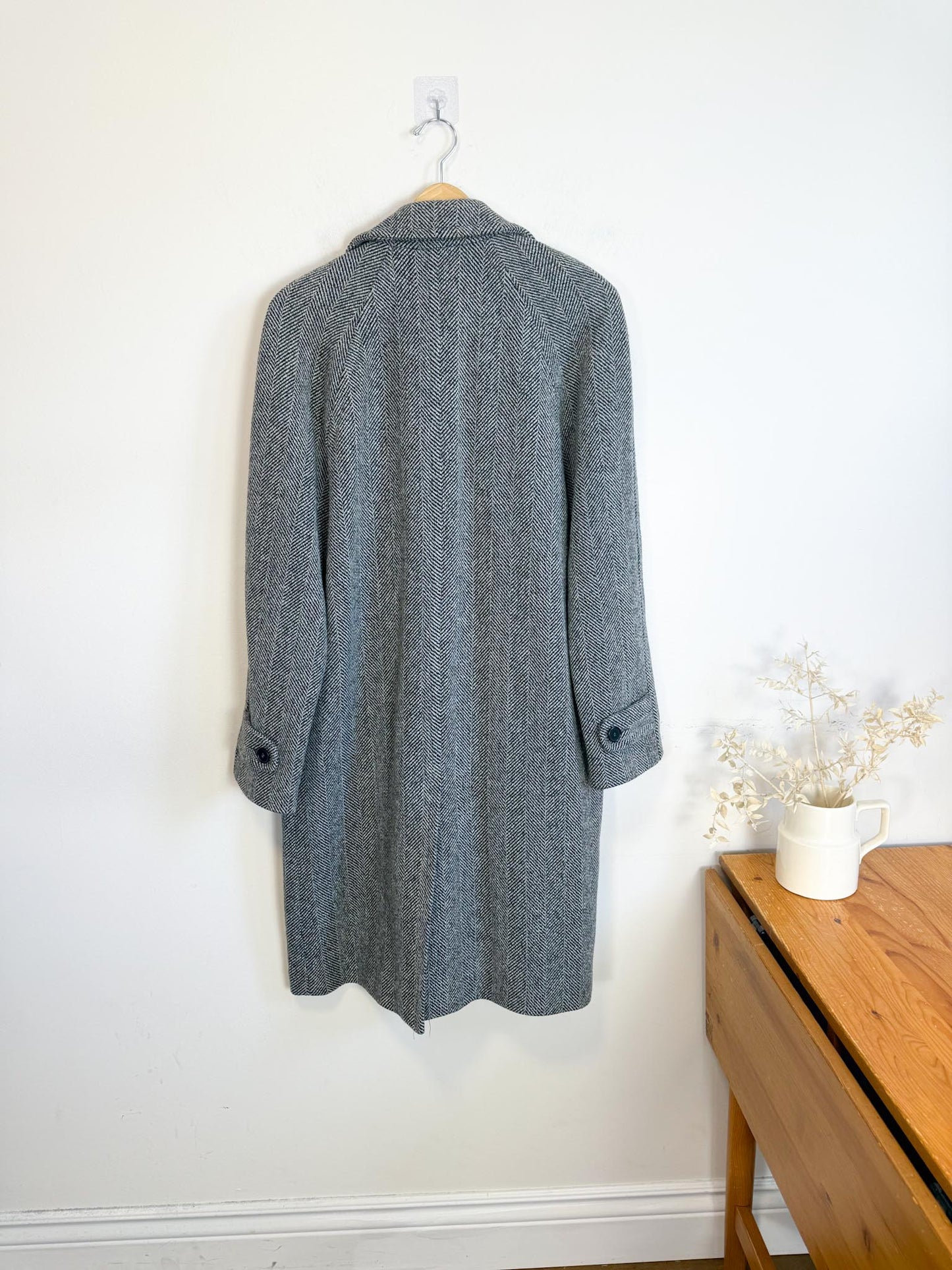 SANDRO Paris Houndstooth Wool Peacoat (Size M)