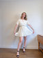 Madewell "Eyelet Tassel-Tie Mini Dress in Ivory" (Size 12)