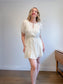 Madewell "Eyelet Tassel-Tie Mini Dress in Ivory" (Size 12)