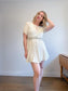 Madewell "Eyelet Tassel-Tie Mini Dress in Ivory" (Size 12)