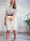 Vintage Linen Blend Skirt in Beige (Size L)