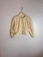 Banana Republic Cropped Structured Blouse with Barrel Sleeves in Khaki (Size S)