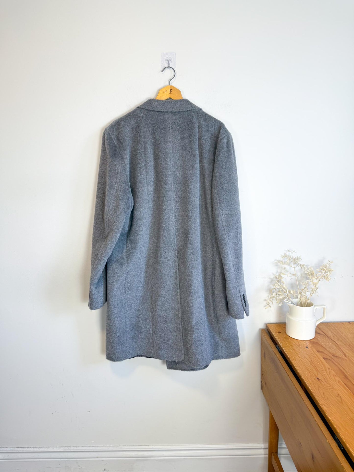 SUITSUPPLY Designer Llama Wool Peacoat in Grey (Size XL)