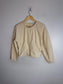 Banana Republic Cropped Structured Blouse with Barrel Sleeves in Khaki (Size S)