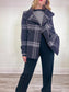 CINZIA ROCCA due Wool & Cashmere Coat in Charcoal Plaid (Size 12)