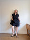 SHAMASK "Classic Shirt Dress in Cotton Poplin in Black" (Size M/L)