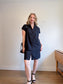 SHAMASK "Classic Shirt Dress in Cotton Poplin in Black" (Size M/L)