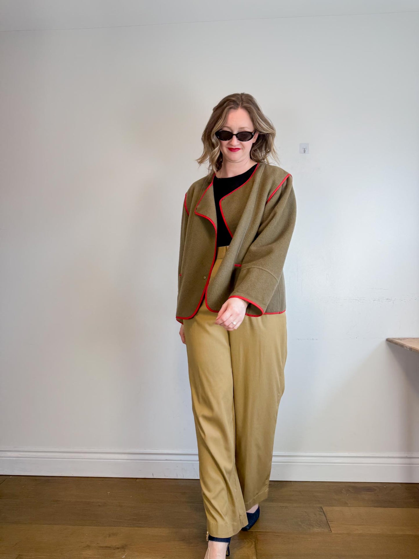 Lululemon High Rise Wide Leg Trousers in Golden Beige (Size 10)
