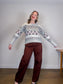 Lyla & Luxe "Landen Fair Isle Sweater in Grey/Pink" (Size S/M)