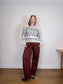 Lyla & Luxe "Landen Fair Isle Sweater in Grey/Pink" (Size S/M)