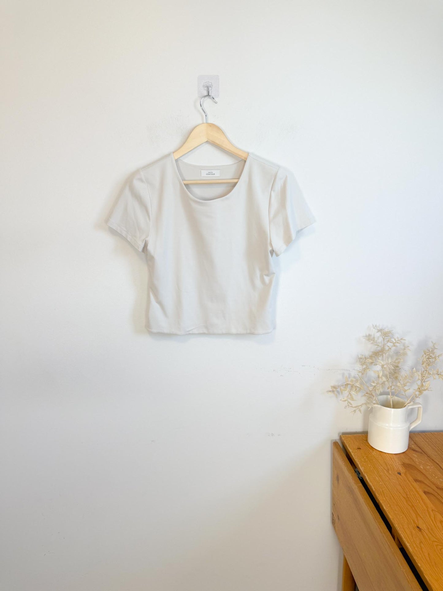 Babaton Cropped Contour Bodycon Top in Neutral (Size XL)