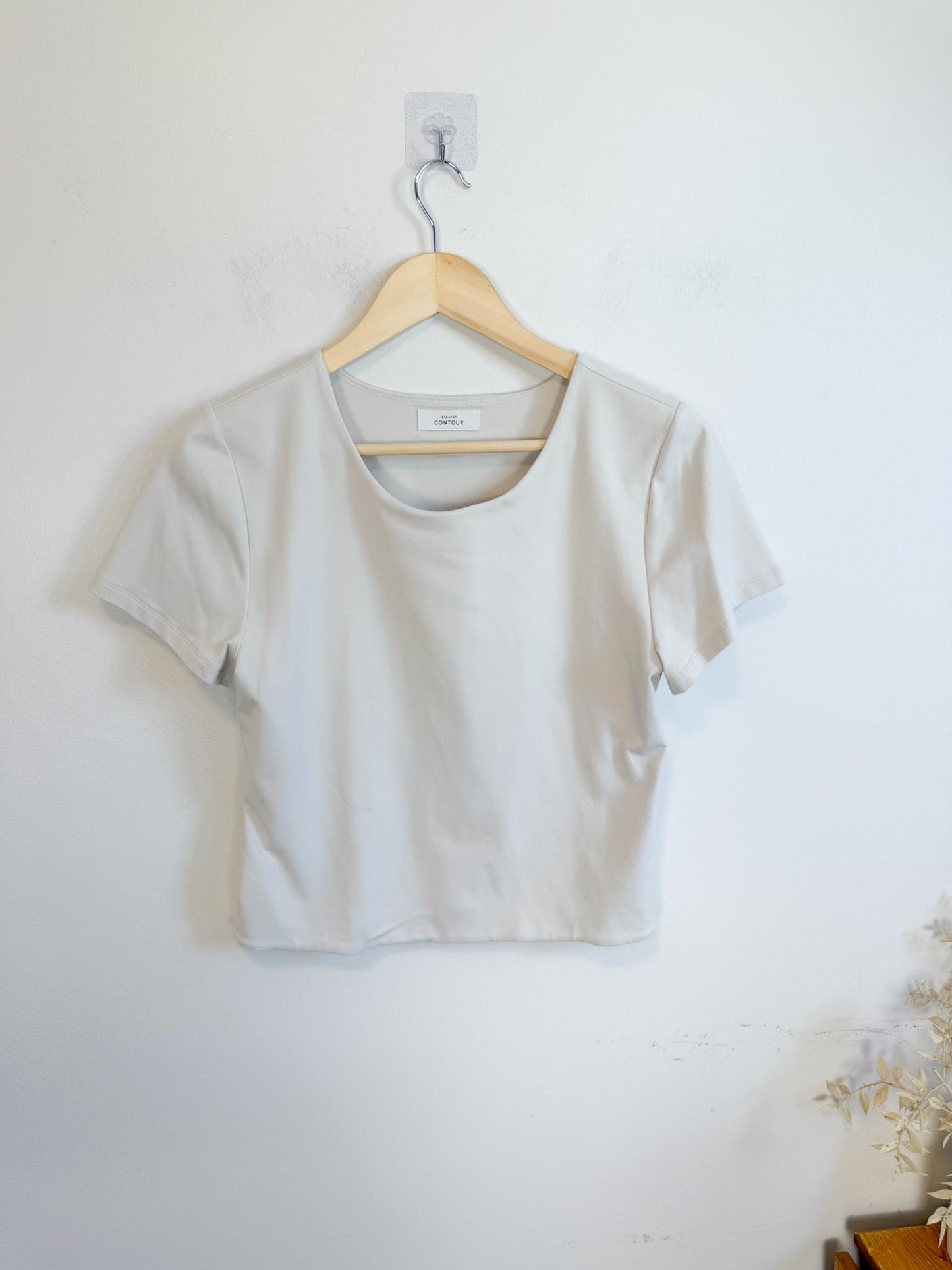 Babaton Cropped Contour Bodycon Top in Neutral (Size XL)