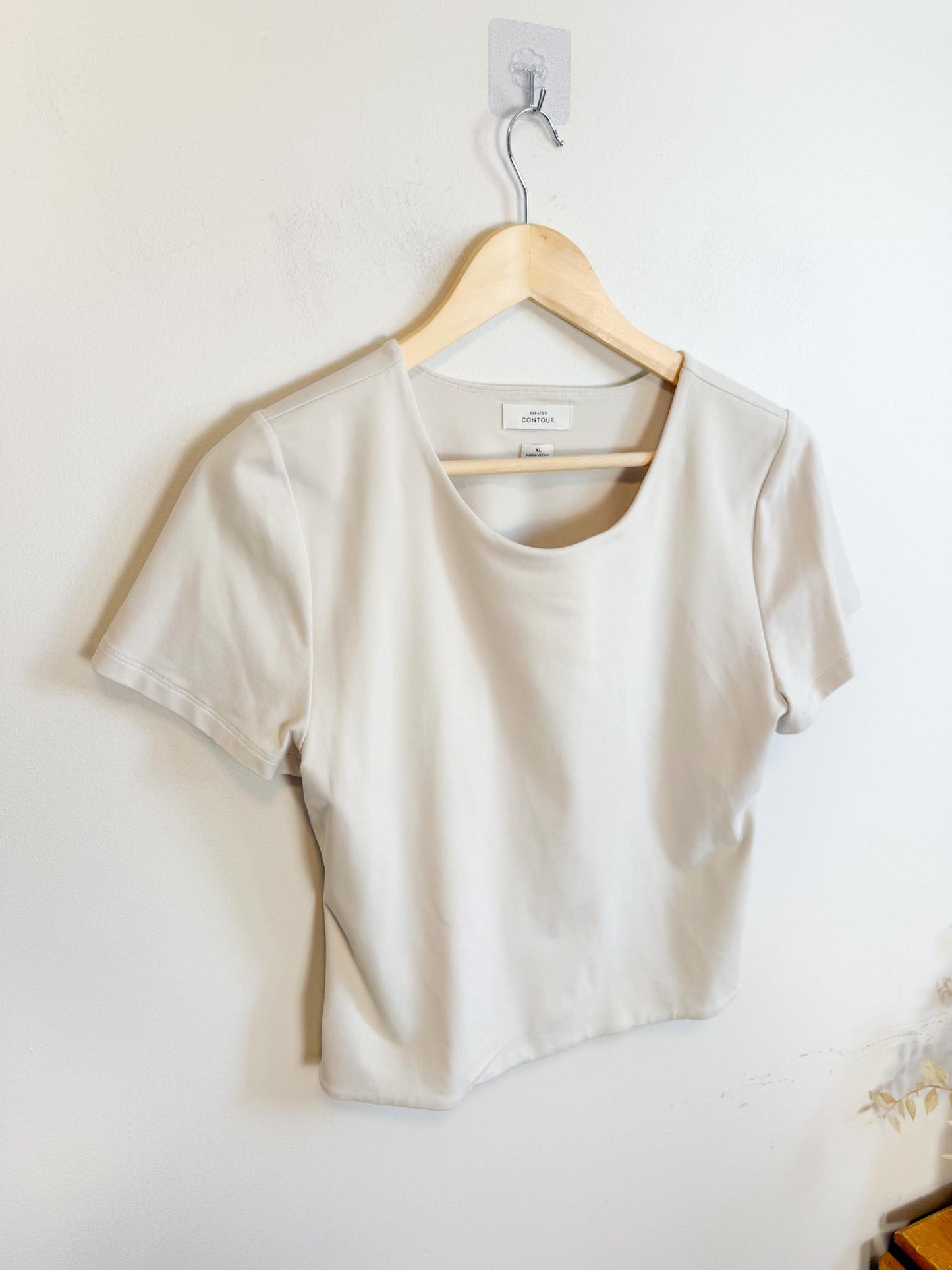 Babaton Cropped Contour Bodycon Top in Neutral (Size XL)