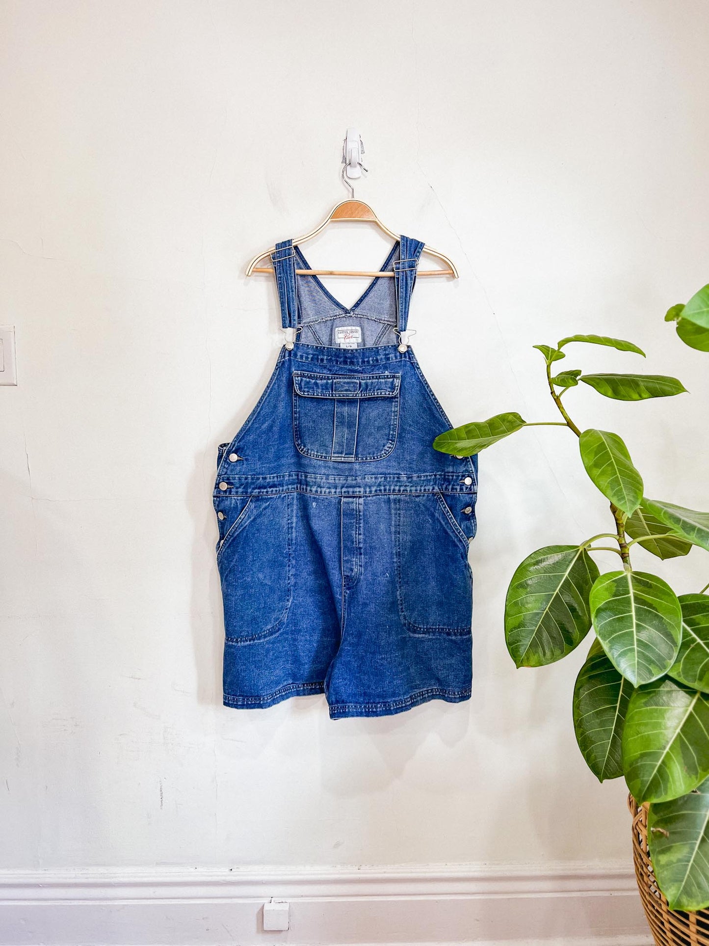 Vintage Short Denim Overalls (Size XXL)