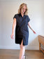 SHAMASK "Classic Shirt Dress in Cotton Poplin in Black" (Size M/L)