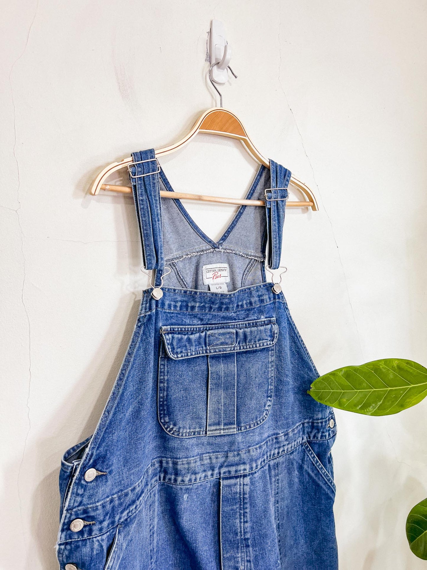 Vintage Short Denim Overalls (Size XXL)