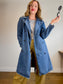 Gap Long Denim Trench Coat with Belt (Size L)