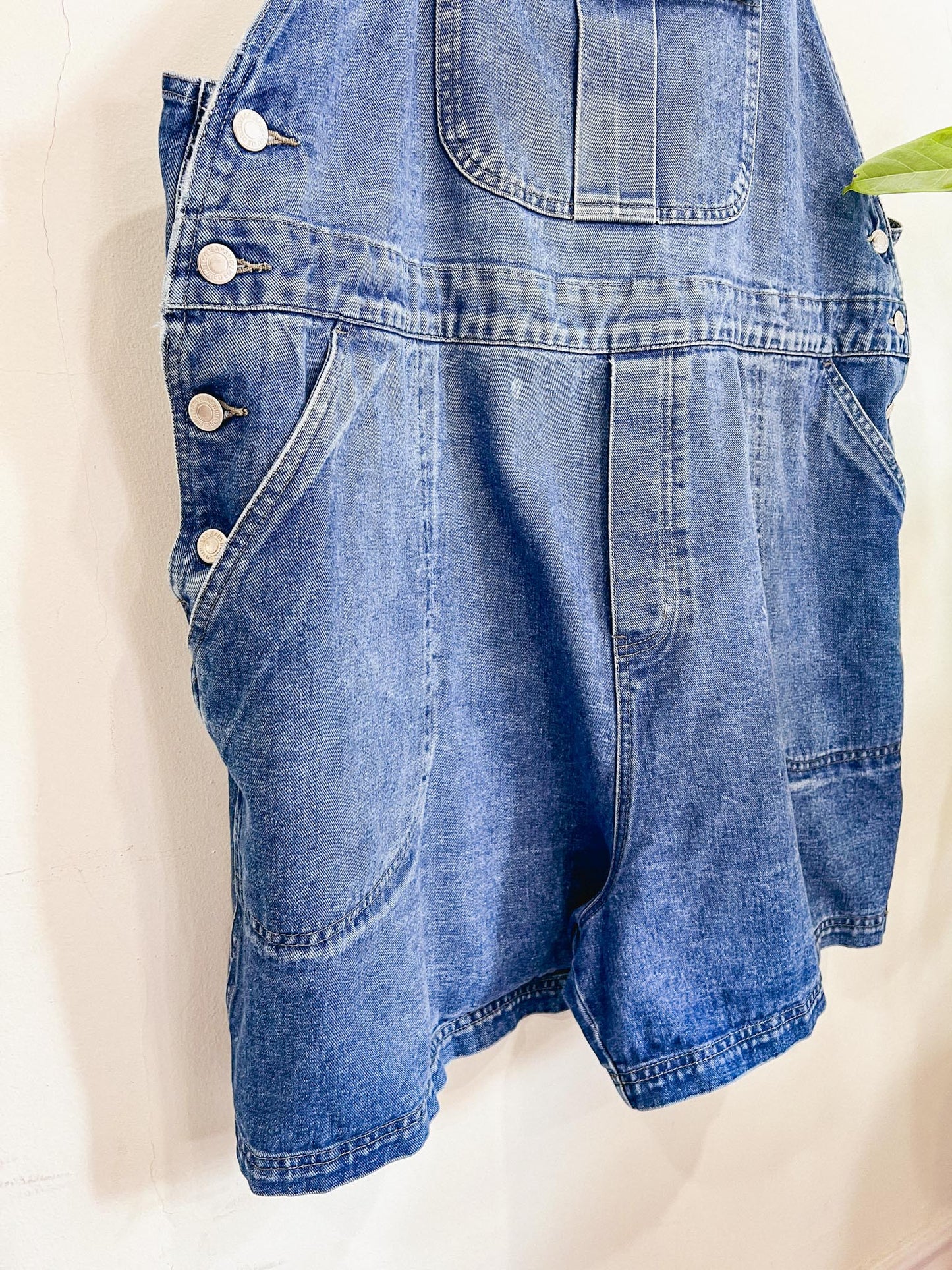 Vintage Short Denim Overalls (Size XXL)