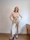 Banana Republic Wide Leg Linen Jumpsuit in Beige (Size 16)